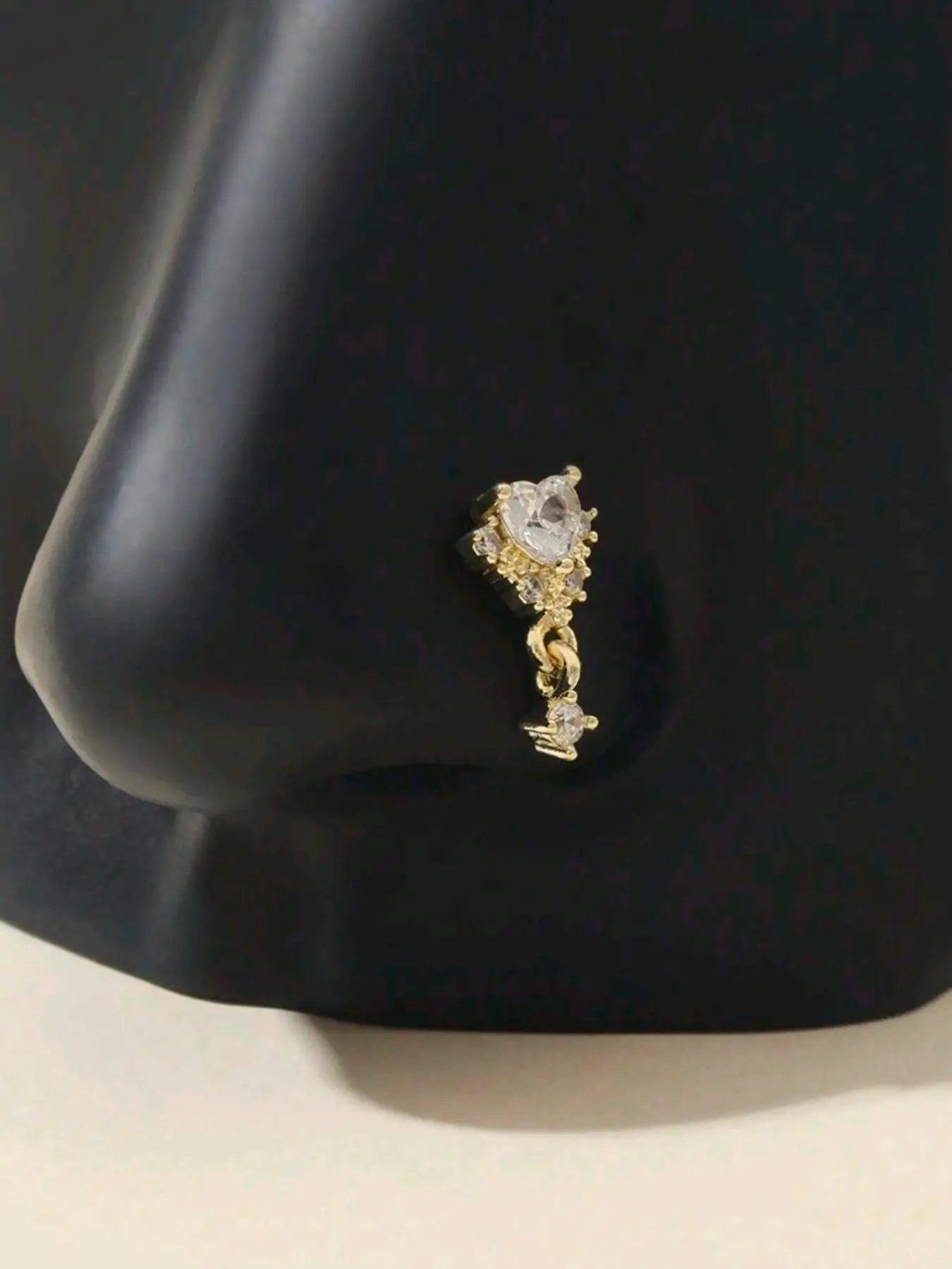 Mother's Day Gift Fashion Heart Nose Stud Jewelry for Women, Small Size Stainless Steel Nose Ring, Perfect Gift for Valentine's Day, Mother's Day, Nose Piercing Jewelry, Stud Nose Rings, Nose Rings Studs, Body Jewelry