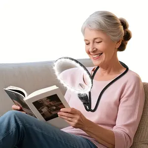 Giant 30x 10x Lighted Handheld Magnifier with 3Color LED Flexible Gooseneck for Reading Sewing Elderly Work Accessories Desk Supplies Set Book Accessories