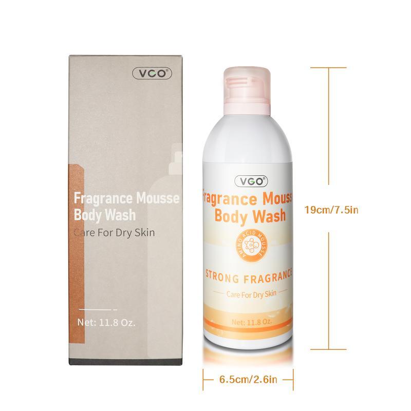 VGO Fragrance Mousse Body Wash,Black opiumfragrance, enchanting scent, long-lastingaroma .350ml Body Care Scented ComfortCleanser Cleansing Cosmetic Foaming Gentle Hyaluronic Skin Repair Nourishing Hydrating