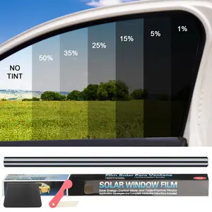 20" X 10FT/20FT Car Window Tint Film Roll 5-50% VLT Premium UV Protection Heat Reduction Easy Install USA Made PET Material Anti-Glare Anti-Scratch