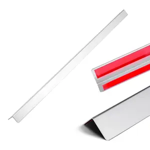 VEVOR Stainless Steel Wall Corner Protector, 1.5x 1.5x 48 inch, 10 Pack Metal Corner Guards, 304 Stainless Steel Edge Trim 90-Degree Angle for Home, Office, Commercial Wall Protection, with 3m Tape