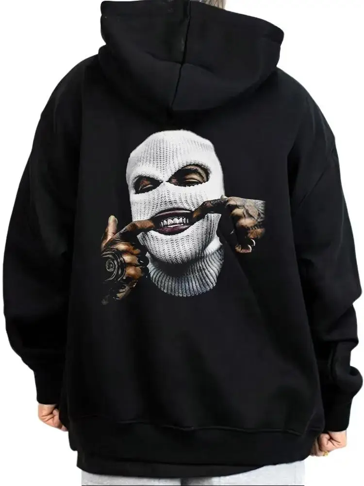 Men's Loose Oversized Button Pullover Hoodie - Mexican Graphic Gangsta Chicano Design, Comfortable Heavyweight Polyester Tops, Unisex Casual Clothes