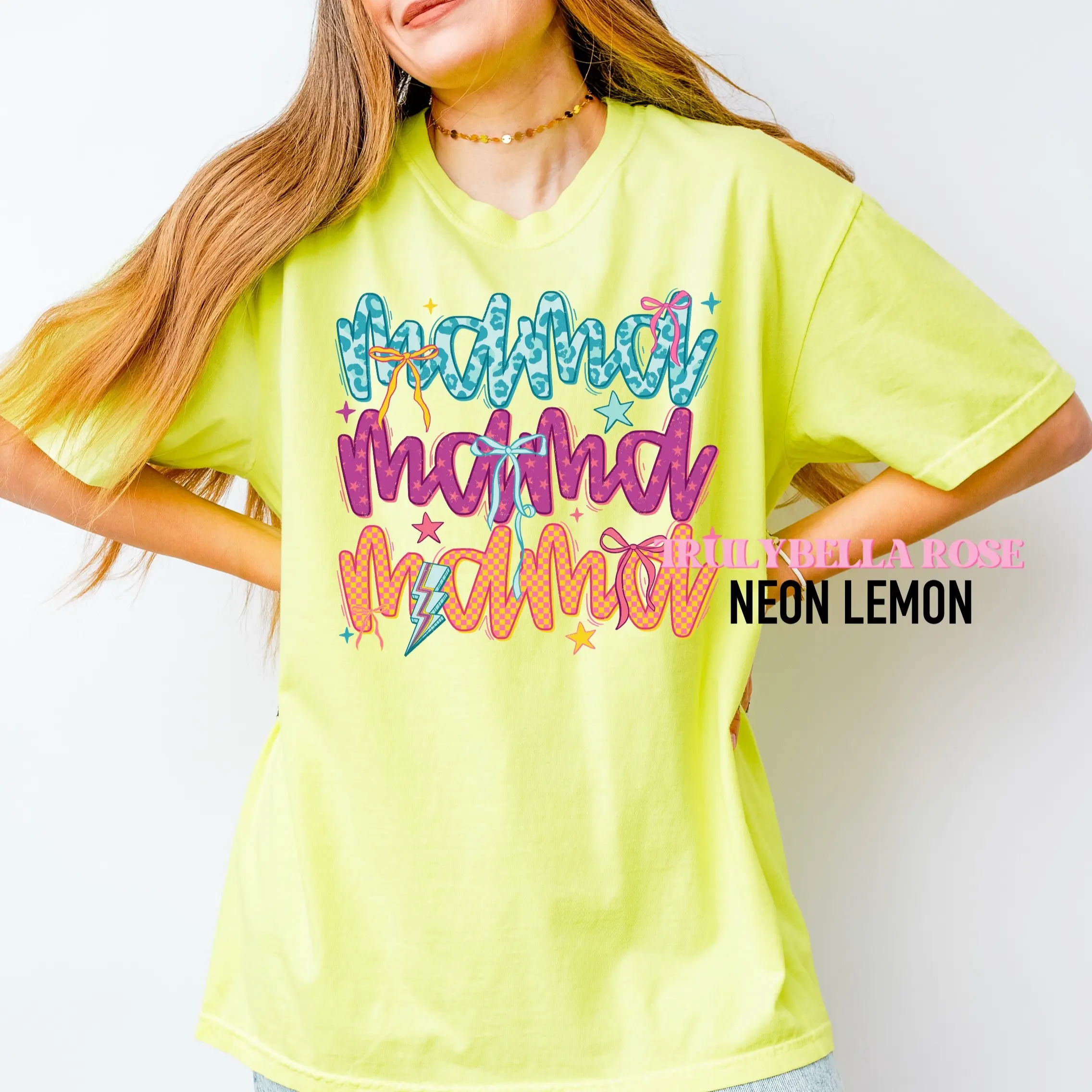 Retro mama stacked shirt, comfort colors shirt