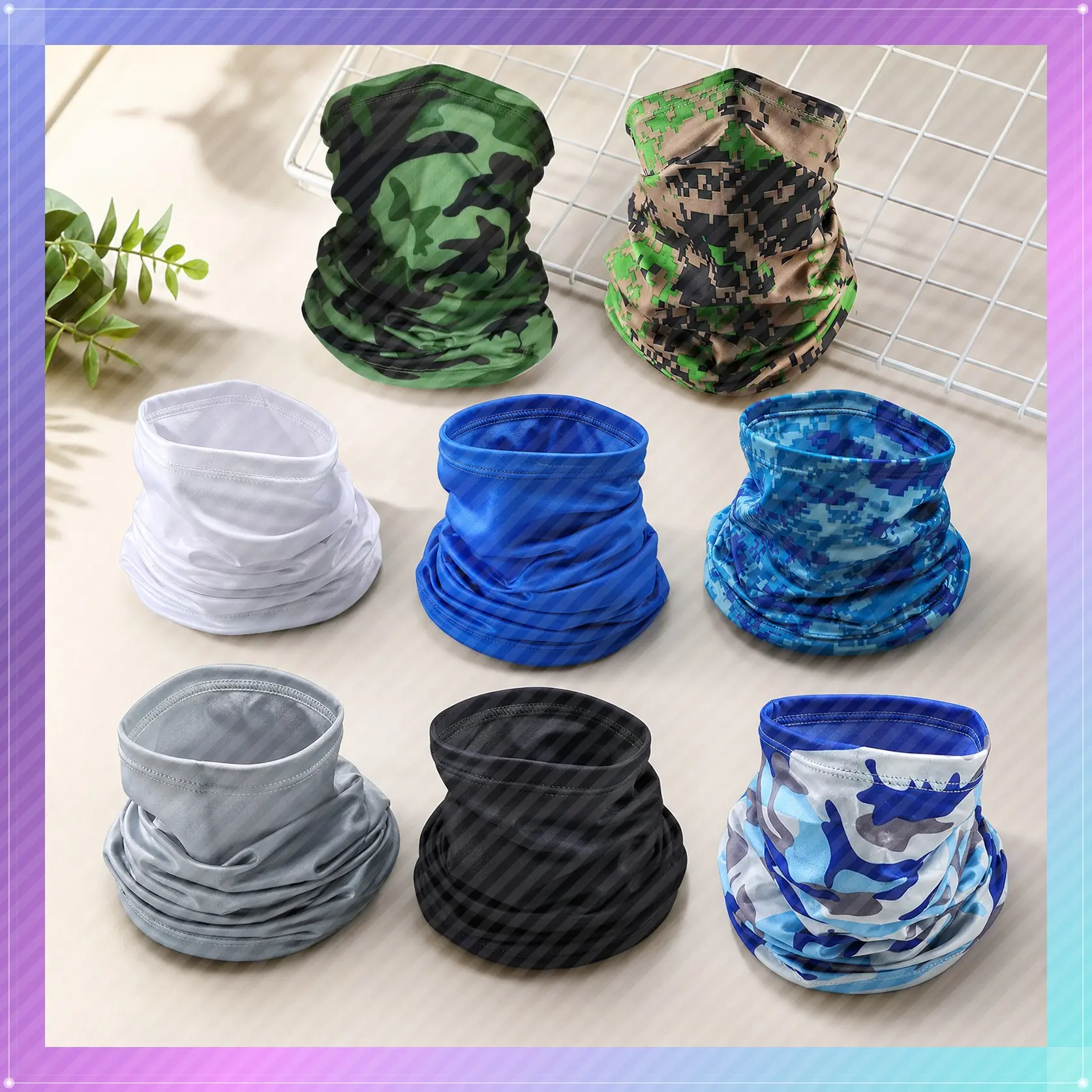 6 Pack Neck Gaiter Balaclava Gator Face Mask UV Protection Breathable Face Bandanas Neck Cover for Men Women