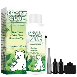 Craft Glue Bottle with Fine Tip, Craft Glue Quick Dry Clear for Precision Paper Crafts, Scrapbooking Supplies, Card Making (100ml)