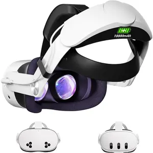 Battery Head Strap 10000mAh Compatible with Meta Quest 3/Quest 3S Accessories-Battery Pack Soft Cushion VR Elite Strap for Balance Weight-Extend Playtime&Enhance Immersion&Fast Charge