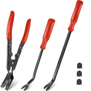 3pcs Clip Pliers Set Car Clip Removal Tool Interior Trim Removal Tool Kit for Door Panels, Audio Panels, Dashboard Repair Tools, Includes 3 Tire Valve Stem Caps