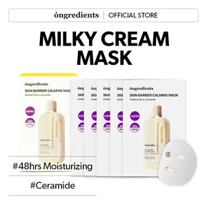 [ongredients Official Shop] Skin Barrier Calming Mask | Hydrating Daily Face Sheet Mask for Gentle Sensitive Skin | Ceramide, Hyaluronic Acid, Peptide Complex, Soothing, Calming | Vegan, Korean Skin Care 27ml / 0.91 fl. Oz. x 6ea