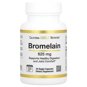 California Gold Nutrition Bromelain, 625 mg, 30 Veggie Capsules