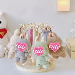 Stoage box for labu Rotating Clear Display Box for Dolls and Keychains with Dust and Moisture Protection All-Round Home Decoration for Plush Toys Collectibles and Display 360° Showcase Smooth System