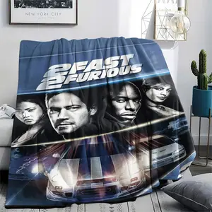 Fast & Furious (2) Soft and Comfortable Lightweight Flannel Blanket, Machine Washable All-Season Couch Blanket for Home Living Room, Nap, and Camping, Perfect as a Holiday Gift for Family, Friends, and Car Enthusiasts