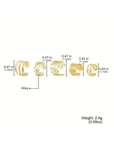 5-Piece Set Gold Adjustable Ear Cuffs for Women & Girls – Non-Piercing Clip-On Cartilage Earrings, Stylish Wrap Ear Jewelry for Everyday and Party Wear