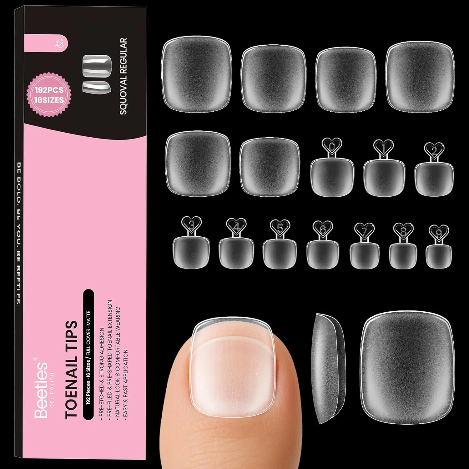 (Toe Nail Tips Only)Square Short 192pcs