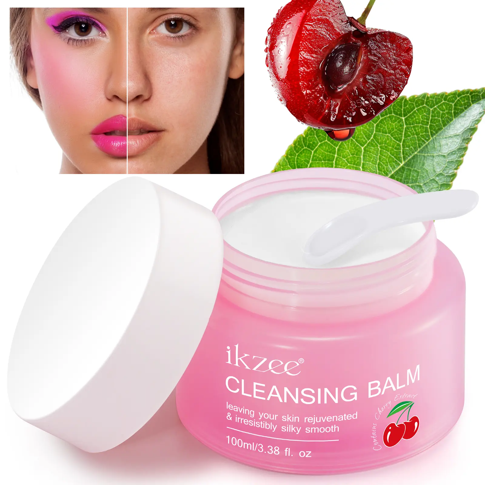 ikzee Moisturizing Sherbet Cleansing Balm, Pore-Cleansing Cosmetic Makeup Remover for Sensitive Skin, Smoothing Formula for Adults, 100ML