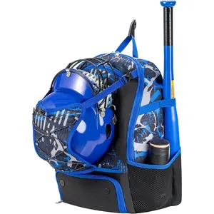 Youth Baseball Bag, Softball Bat Bag for Girls Boys & Adults,  Tball Backpack with Shoes Compartment, Large Capacity Equipment Backpack