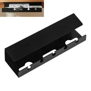 Desk Underneath Cable Management Rack Plug Strip Wire Organizer No Drilling Multifunctional Cord Holder Office Computer Desk Hidden Box