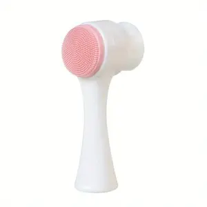 One 3D Double-sided Facial Cleansing Brush, Designed for Manual Massage, with Soft Bristles, Can Be Used As An Exfoliator and Facial Cleanser, Face Scrubber