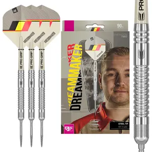 Target Darts Dimitri Van den Bergh Dream Maker G2 21G 90% Tungsten Swiss Point Steel Tip Darts Set