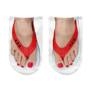 Sorority Flip Flop Socks | Funny Feet Greek Letter No Show Socks