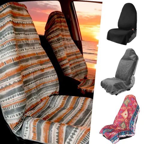 1 Count Car Seat Cover Towel, Full-Sized, Athletic Running Towel,Performance Microfiber Front Car Seat Cover - 63inch x 32inch