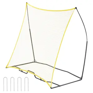 【FathersDayGift】VEVOR Soccer Rebounder,  Portable Soccer Trainer, 7x7FT Iron & Polyester Soccer Practice Equipment, Sports Football Rebounder Wall with Portable Bag, Perfect for Team Solo Training, Passing, Volley