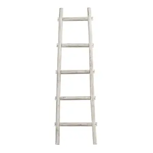 Screen Gems SGT086 WHITE Wooden Ladder - White