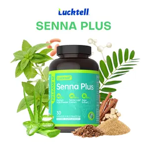 LUCKTELL Senna Plus 15-Day Cleanse - Gentle Gut Cleanse, Fast-Acting Natural Dietary Supplement with Senna Leaf, Lactobacillus Blend, Vitamin, 30 Capsules to Support Metabolism & Fitness Health