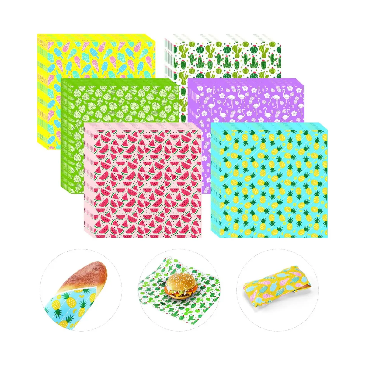 240 Pack Dry Wax Deli Paper Sheets for Sandwich Burger Food Wrapping