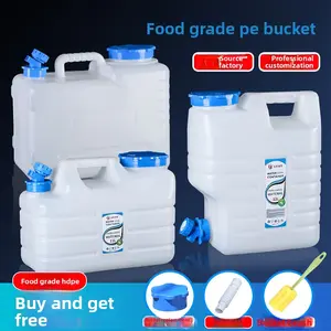 Outdoor food-grade plastic bucket, pure for household water storage, camping with faucet, drinking water tank, disinfection bucket