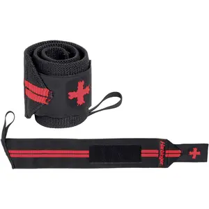 Harbinger 18" Red Line Weight Lifting Wrist Wraps - Black