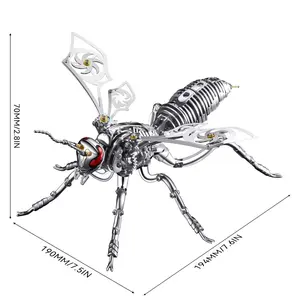 #tiktokshopmemorialday 3D Metal Model Bumblebee Assembly Kit | Sci-Fi Mecha Puzzle #3DMetalModel #AssemblyKit #FantasyCreature #MechaModel #MetalPuzzle #Steampunk #DIYCollectible #DeskDecor #GiftsForMen #StressRelief Challenging Hornet Patience