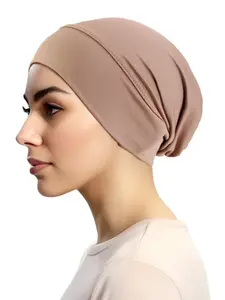 Elastic Ethnic Headscarf Hat, Solid Color Chemotherapy Cap, Hair Protection Turban, Comfortable Stretchy Beanie for Women, Turban Hijab