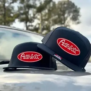 Peterbilt Logo Trucker Hat | 7 Panel Flat Bill Snapback | Vintage Big Rig Semi Truck Driver Cap Gift For Him, Gift For Her