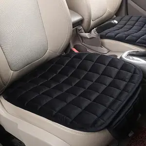 Soft Plush Car Seat Cushion Winter Warmth Comfort Non Slip Bottom Storage Bag Ergonomic Driver Passenger Beige White Black Breathable Fabric