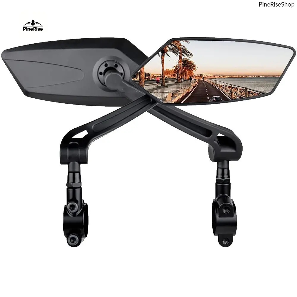 PineRiseShop Waterproof Rearview Mirror - Flat Clear HD, 360-Degree Adjustable for Mountain Bikes, Ebikes & Scooters, Outdoor Cycling Ebike/Bicycle/Scooter Accessories
