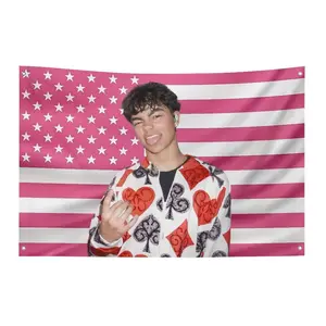 [Halloween Christmas Gift] 1pc Malachi Barron Large Pink American Flag for Outside 3x5ft Banner Suitable for Room Bedroom Yard Ggarden Wall Decor or Halloween Gift Merch - Durable Decorative Tapestry Funny Outdoor Flags & Banners Tapestry Blanket