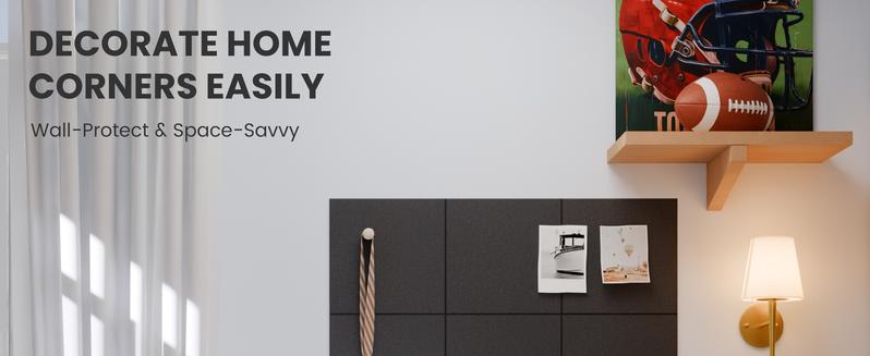 Cork board, 6 square message boards, wall decor, photo board, office decor, home decor, office supplies, school supplies, decorative items, felt message board tiles - 28"x18" cork board alternative, surface organizer board girl room accessories