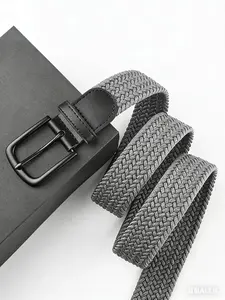 Elastic Braided Belt for Men and Women Stretchable Adjustable Web Woven Belt for Work Casual Wear and Golf Hole-Less Micro-Adjustment Premium Alloy Buckle