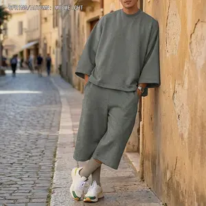 INCERUN Top Menswear Men's Oversized Minimalist Matching Co-ord Set - 2026 Style, Lightweight (Summer) or Midweight (Spring/Fall) Options, Comfortable Soft Fabric, Daily Street Wear Trouser Set