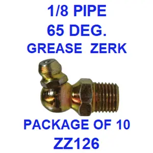ZZ126  1/8  PIPE  GREASE  FITTING 65 DEGREE (10PACK)