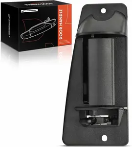APremium Rear Passenger Side Exterior Door Handle Compatible with Chevy Silverado  , Silverado   & GMC Sierra     for Extended Cab Pickup  Textured Black,