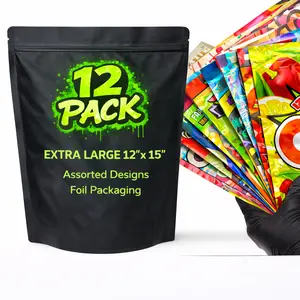 12 Pack Extra Large 12” x 15” Assorted Designs Foil Packaging