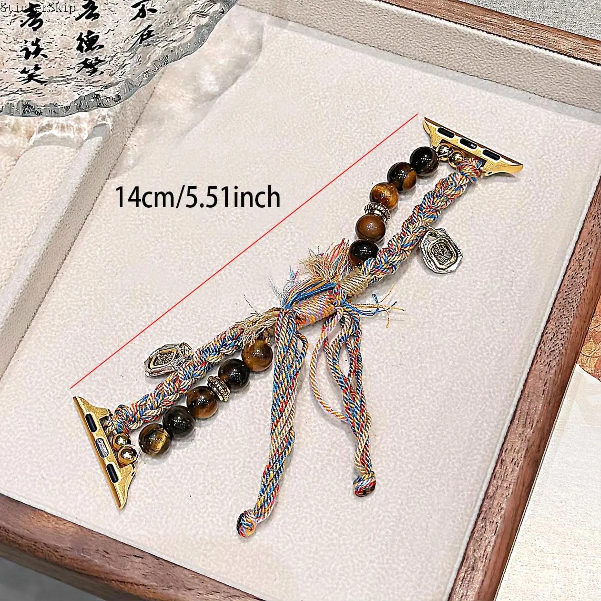 2026 NEW Fashionable Beaded Braided Watch Band, Fashion Comfortable Watch Band for Women & Men, Wearable Accessories Compatible with Apple Watch Series Smart Watch Straps