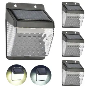 2/4-Pack， Solar Outdoor Fence Lights Super Bright Solar Wall Lights Dusk to Dawn Deck Lights Bright LED Outdoor Lighting for Neighborhoods, Fences, Patios, Decks, Gardens, Pathways