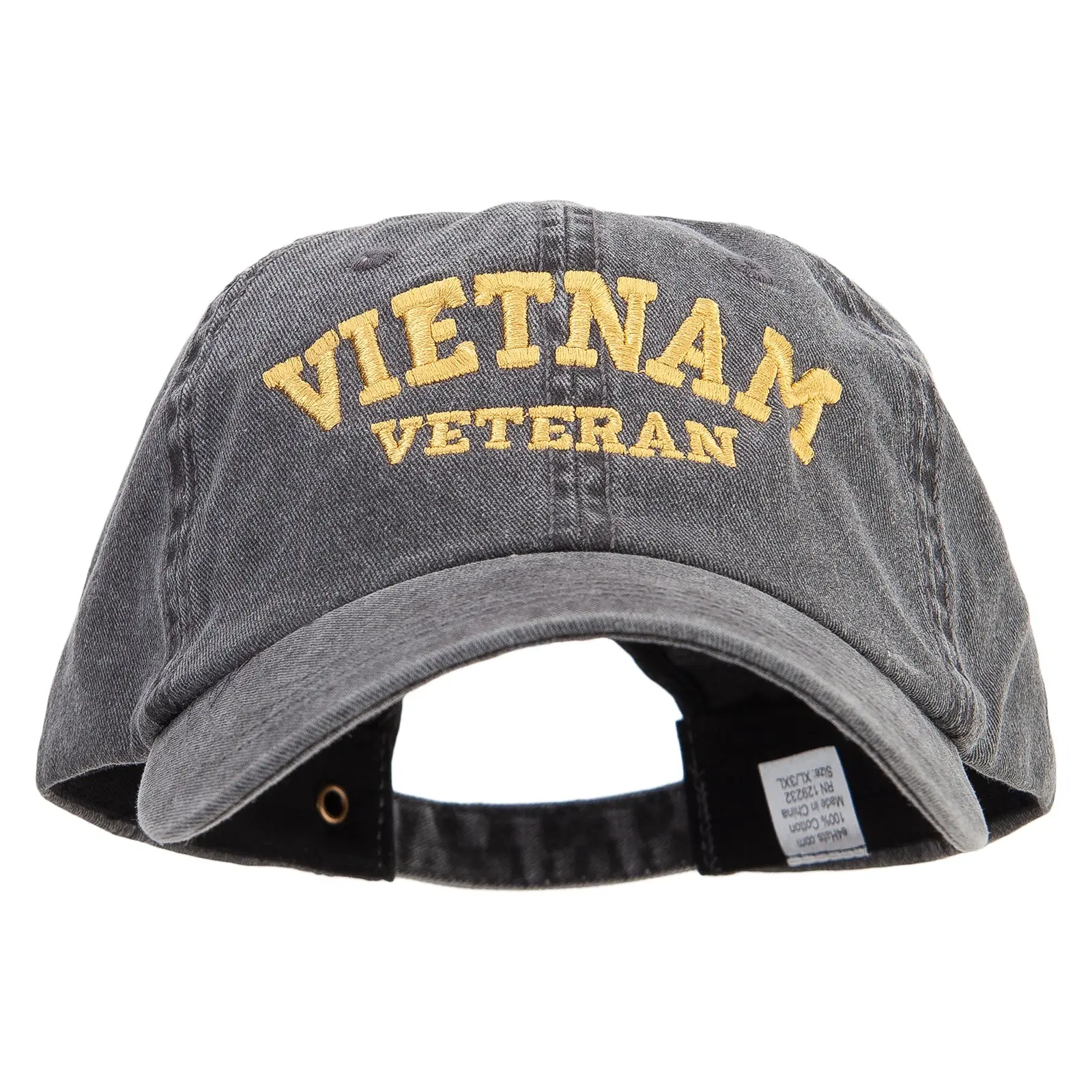 Vietnam Veteran Phrase Embroidered Big Size Washed Pigment Dyed Cap