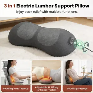 3 in 1 Heated Lumbar Support Pillow for Back Pain Relief