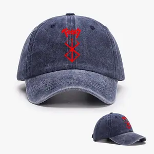 Berserk's signature death metal style--Cotton Washed baseball cap