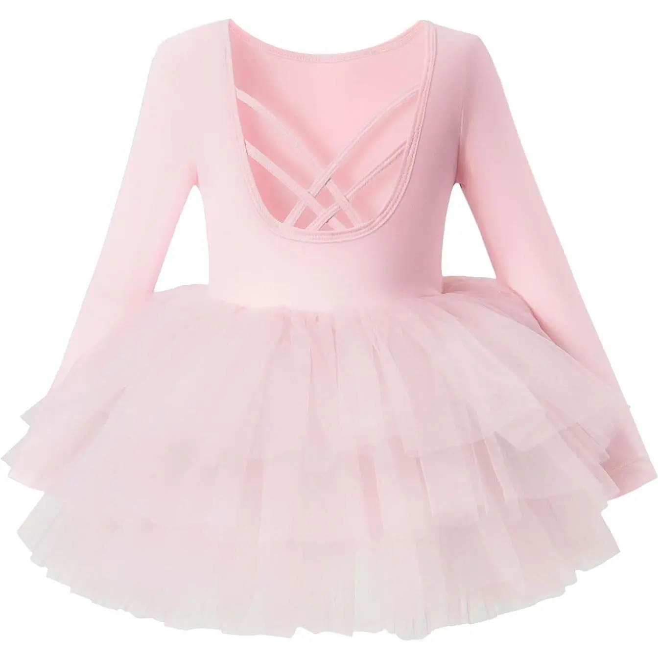 X-GCS03 Toddler Girls Ballet Tutu Dresses Long Sleeve with Criss-Cross Back  Skirted Leotard Dance Dress Ballerina Outfits - TikTok Shop
