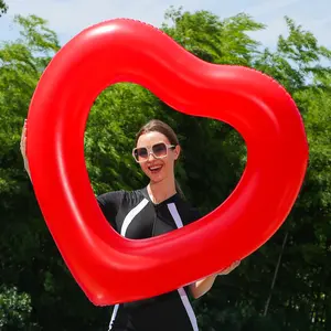 Heart-Shaped Pool Float Ring, Summer Inflatable Lounger, Adult Water Entertainment Beach Party Equipment, Perfect for Summertime Fun