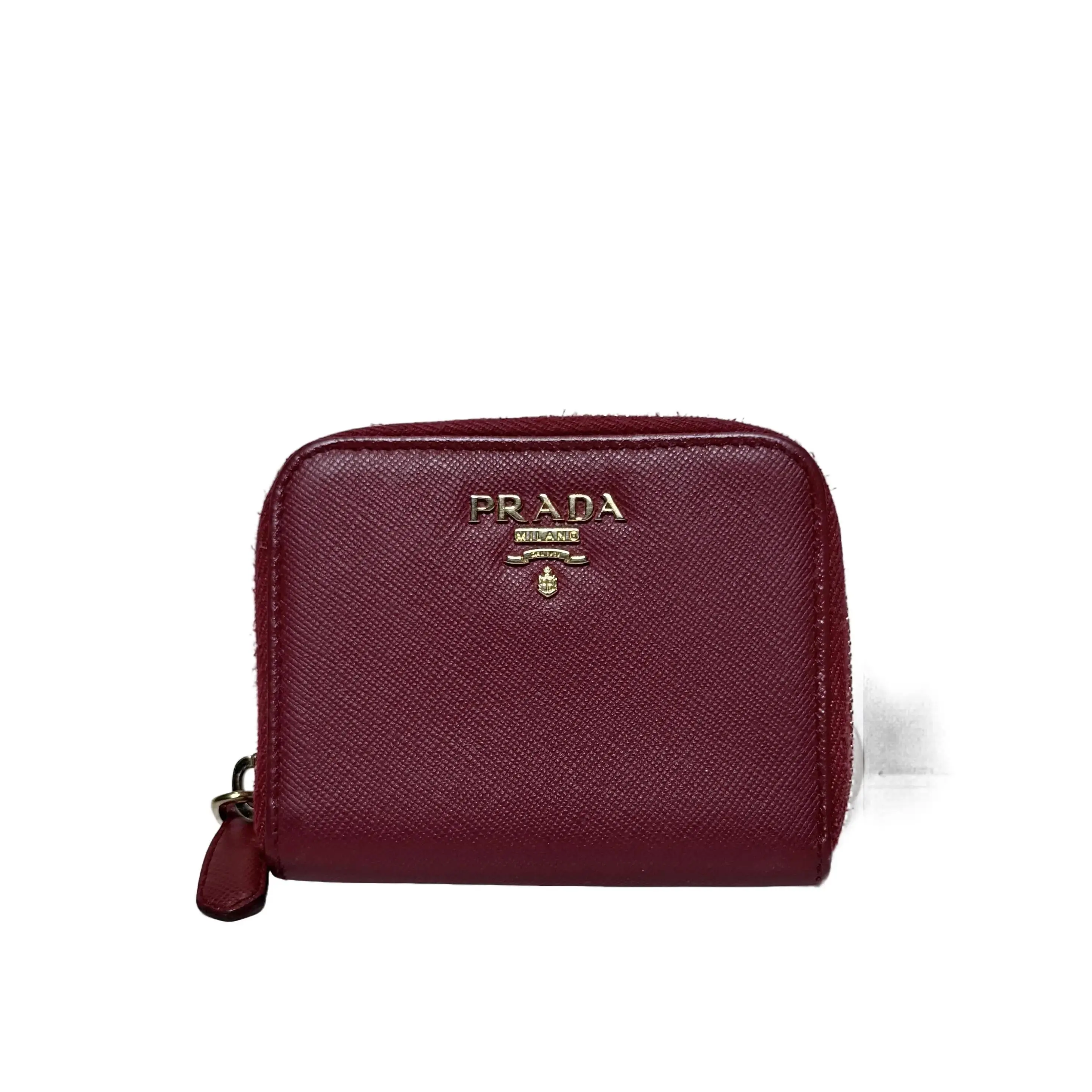 Authentic Saffiano Zippy Coin Purse Scarlet Red Mini with Moiré Lining & Gold Tone Hardware DE PR1